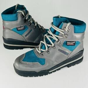 Merrell Air Cushion Thinsulate Mid Hiking Boots Shoes Grey Blue Women 9